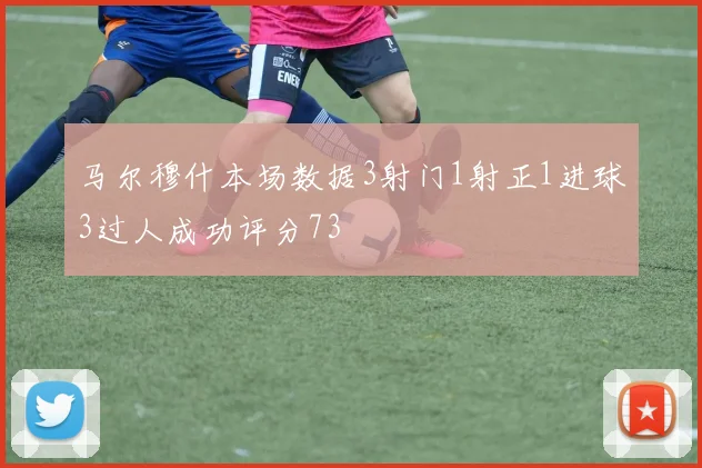 马尔穆什本场数据3射门1射正1进球3过人成功评分73