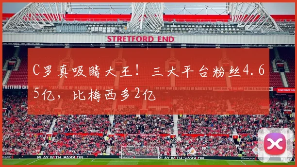 C罗真吸睛大王！三大平台粉丝4.65亿，比梅西多2亿